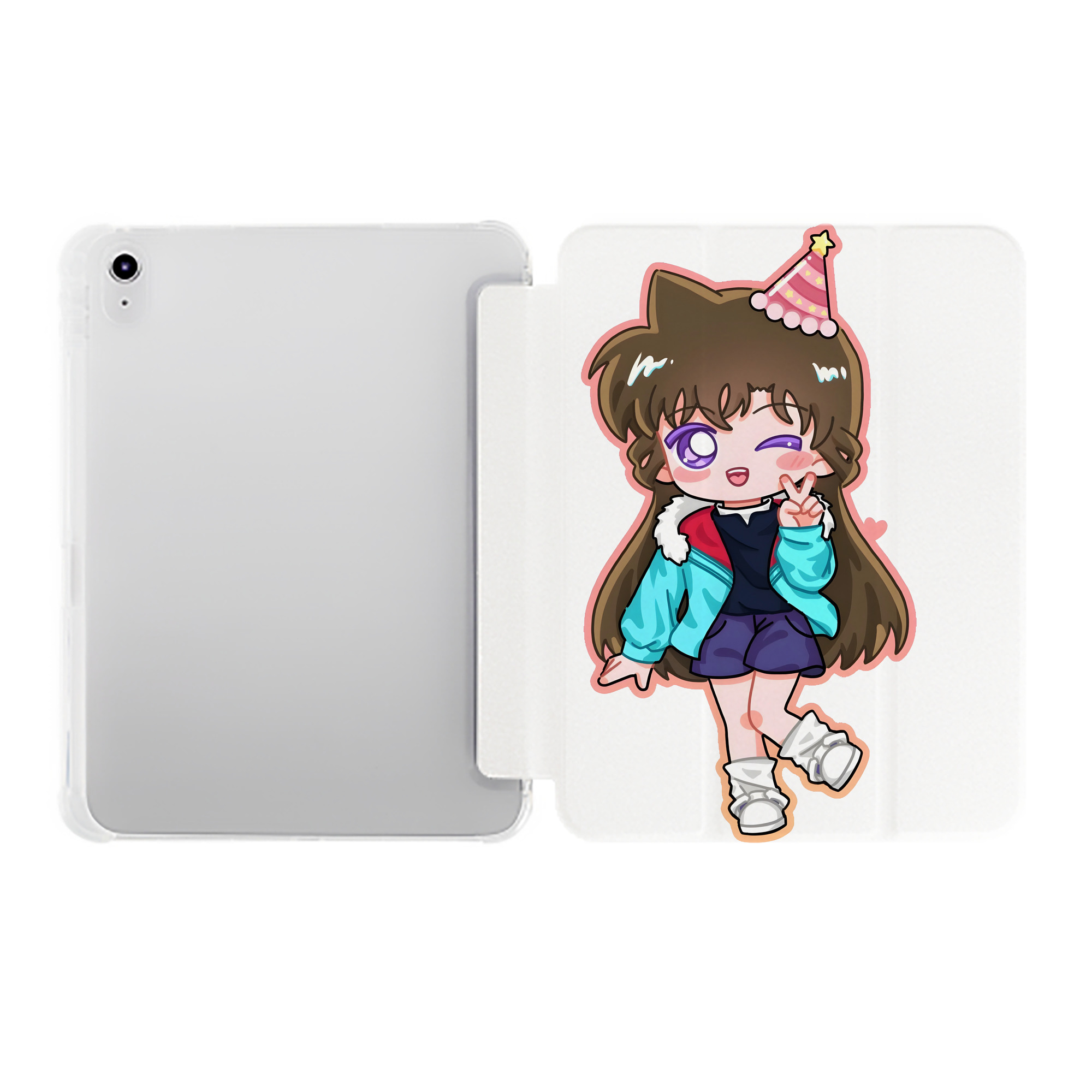 （画像用） 名探偵コナン 毛利 蘭 もうり らん、モーリ ラン Detective Conan Rachel Moore IPad ケース ペン収納付き 三つ折りスタンド PUレザー×シリコン 対応機種9.5/10.5/10.9インチ